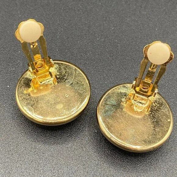 Pretty Woman Polo Navy and White Polka Dot Clip On Earrings Ellen Designs - Picture 3 of 12